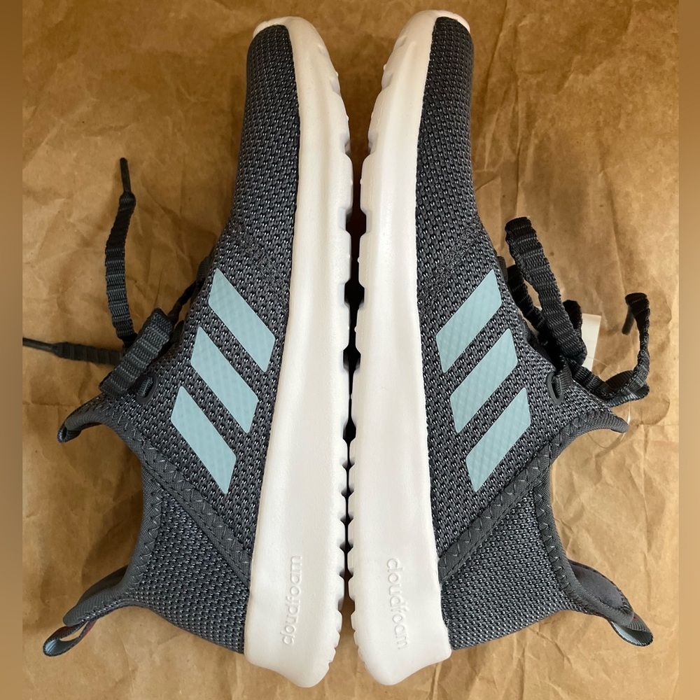 Adidas Cloudfoam Pure Womens Gray/Blue Running Shoes Sneakers Size 7.5